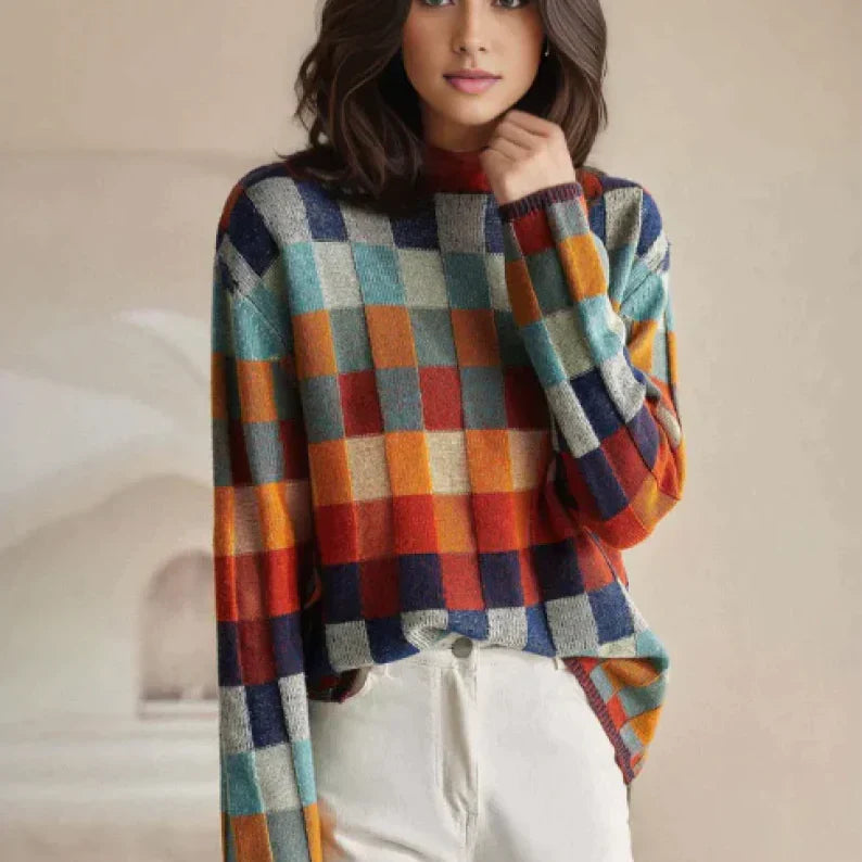 Kashmir Couture Patchwork Turtleneck