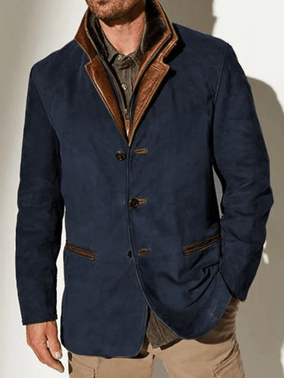 Dominic | Vintage-Wildlederjacke mit doppeltem Kragen